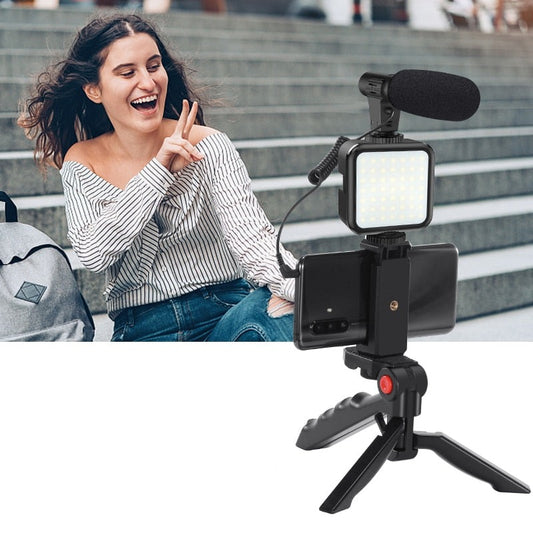 Portable Vlogging Kit With Tripod Bluetooth Control